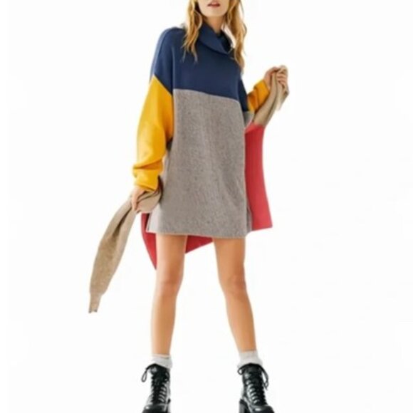 NWT-Free People Softly Structured Color Block Sweater - M - Picture 5 of 13